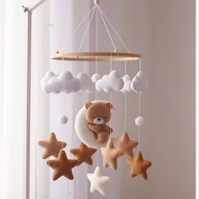 تصویر آویز تخت آویز تخت نمدی موزیکال چرخشی با پایه