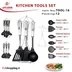 تصویر سرویس کفگیر و ملاقه لایف اسمایل مدل Tool 16 Lifesmile Tool-16 Kitchen Tools Set