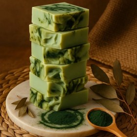 تصویر صابون گیاهی کلروفیل و اسپیرولینا دست ساز ActiNature 