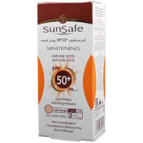 تصویر سان سیف کرم ضد آفتاب روشن کننده بژ روشن اس پی اف 50 sunsafe | 1319020019