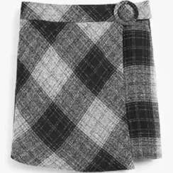 تصویر دامن کوتاه چهارخانه مشکی سفید نکست NEXT 