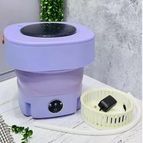 تصویر لباسشویی مسافرتی تاشو بزرگ سلیکونی Large silicone folding travel washing machine