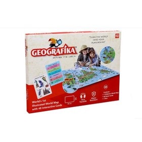 تصویر بازی کارتی نقشه‌نگاری جغرافیایی جغرافیکا برند unikplay Geografika Ge Dografika Illustrated Map Card Game