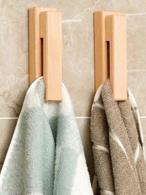 تصویر آویز لباس چوبی تیله ای 