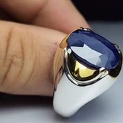 تصویر انگشتر یاقوت کبود مردانه کد ۱۲۰۵۸ 