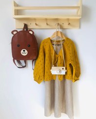 تصویر ژاکت جلو باز الینا رنگ خردلی - سایز 