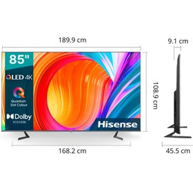 تصویر تلوزیون هوشمند 85اینچ هایسنس Model – 85A7HQ Hisense 85A7HQ 85" inch 4K UHD Smart Frameless TV