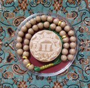تصویر پک مهر و تسبیح تربت کربلا (گرد شیشه ای) 