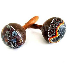 تصویر ساز ماراکاس نارگیلی ( ساز جغجغه ) نقاشی شده 