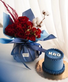 تصویر ست گلدون و کیک زیبا 