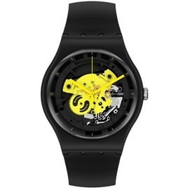 Swatch skeleton hotsell watch black