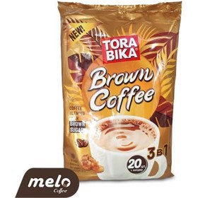 تصویر قهوه 1 ىر3 تورابیکا همراه با شکر قهوه ای 500 گرم 20 عددی TORA BIKA TORABIKA brown coffe 3 in 1 with brown sugar 500 g 20 sachet