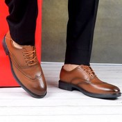 تصویر کفش رسمی مردانه پریمو مدل هشترک قهوه ای سایز ۴۰ تا ۴۴ 