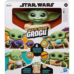 تصویر ربات بیبی یودا هاسبرو Star Wars همراه با 4 اکسسوری و 40 حرکت Star Wars Galactic Grogu 9.25-Inch-Tall Animatronic Toy, Over 40 Sound and Motion Combinations