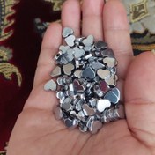 تصویر مهره سنگ حدید نقره ای تراش قلب سایز 8 سنگ اصل درجه یک 