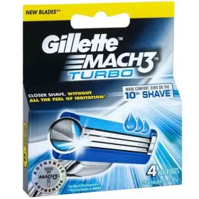 تصویر تیغ یدک 4عددی ژیلت مدل Mach3 Turbo Authentic 
