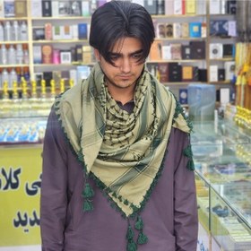 تصویر چفیه هندی | چفیه رومانی | چفیه عمانی | شال هندی | شال عمانی | رنگ سبز 