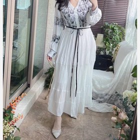 تصویر پیراهن بلند خارجی زنانه ساحلی حریر - ۴۰ 