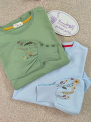 تصویر بلوز قواره بزرگ زنانه سر آستین گلدوزی عشوه 