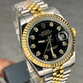 تصویر خرید قسطی | ساعت رولکس مردانه دو رنگ دیت جاست اندکس نگین سایز 3 DatejustGS4414b 