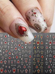 تصویر استیکر ناخن پک 3 تایی طرح برجسته 3D 