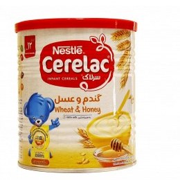تصویر سرلاک گندم و عسل به همراه شیر نستله مناسب کودکان از پایان ۱۲ ماهگی ۴۰۰ گرم 