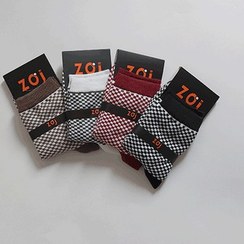 تصویر جوراب نیم ساق مدل شطرنجی کد : 2642 