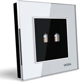 تصویر کلید و پریز ویرا مدل امگا سفید سفید مشکی Veera Switch And Sockets White White Black Omega