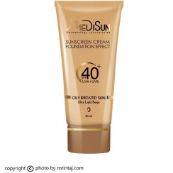 تصویر ضد آفتاب کرم پودری پوست چرب خیلی روشن مدیسان 