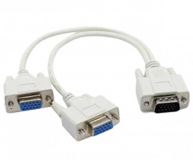 تصویر تبدیل 1 به 2 پورت VGA وی نت V-net VGA Splitter Cable 1 PC to Dual Monitor