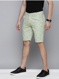 تصویر شلوار کوتاه مردانه ساده و باریک به رنگ سبز نعناعی برند the indian garage co Mint Green Men Slim Fit Casual Solid Short Basic