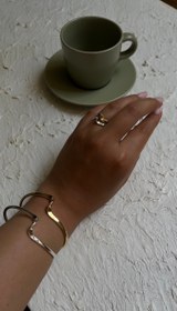 تصویر دستبند بنگل طرح موج دریا 