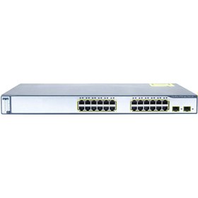 تصویر سوئیچ سیسکو مدل WS-C3750-24PS-S استوک Cisco WS-C3750-24PS-S 24Port Switch Stock