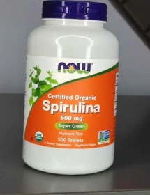 تصویر اسپیرولینا ناو 500 میلی گرم 200 عدد NOW Spirulina (اصل) 