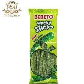 تصویر پاستیل شلنگی شکری ببتو BEBETO C.STICKS ROPE FIZZY POMME 180G