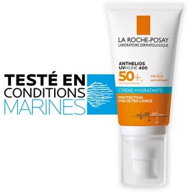 تصویر ضد آفتاب آبرسان لاروش spf 50 بی‌رنگ یووی مون 400 لاروش پوزای پوست حساس و خشک تاریخ2027 La Roche-Posay ANTHELIOS SPF50 HYDRATING CREAM