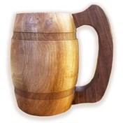 تصویر لیوان بزرگ دسته دار چوبی 