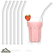 تصویر نی شربت شیشه ای 6 عددی Glass syrup straws, 6 pieces