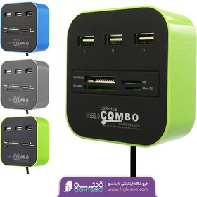 تصویر هاب و رم ریدر کمبو PK-HU66 PK-HU66 Combo USB-Hup And Card Reader