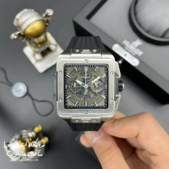 تصویر ساعت هابلوت مربع نقره ای Hublot Square Bang هابلوت ( Hublot )