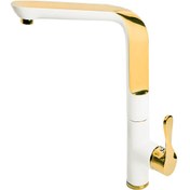 تصویر ست شیرآلات کی آی جی مدل فیگارو رنگ شیری طلایی 