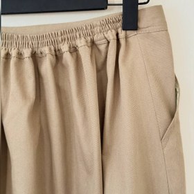 تصویر دامن کتان کجراه سایز بزرگ پشت کمر کش دوزی 