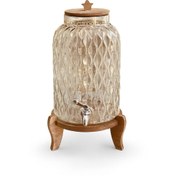 تصویر کلمن شیشه ای(درب و پایه چوبی) 