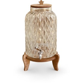 تصویر کلمن شیشه ای(درب و پایه چوبی) 