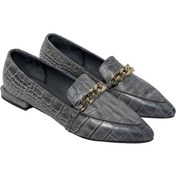 تصویر کفش زنانه چرمی شیما کد 14142 طوسی 