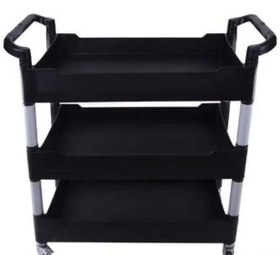 تصویر ترولی 3 طبقه گود مشکی بدون سطل برند ABA 