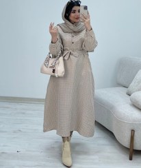 تصویر کفتان پاییزه پیچازی - سفید مشکی 