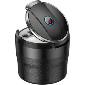 تصویر زیرسیگاری خودرو هوکو ZP11 | بدنه ABS+PC با آستر سرامیکی، نور LED آبی، ظرفیت 150ml، باتری CR2032 