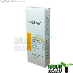 تصویر فلوئید ضد آفتاب ویتالیر SPF50 رنگی مناسب انواع پوست حجم ۵۰ میلی لیتر 