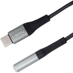 تصویر مبدل Type-C به جک 3.5 میلی متری لیتو مدل LA-1 طول 0.1 متر Leitu Type-C To 3.5mm Headphone Jack Adapter